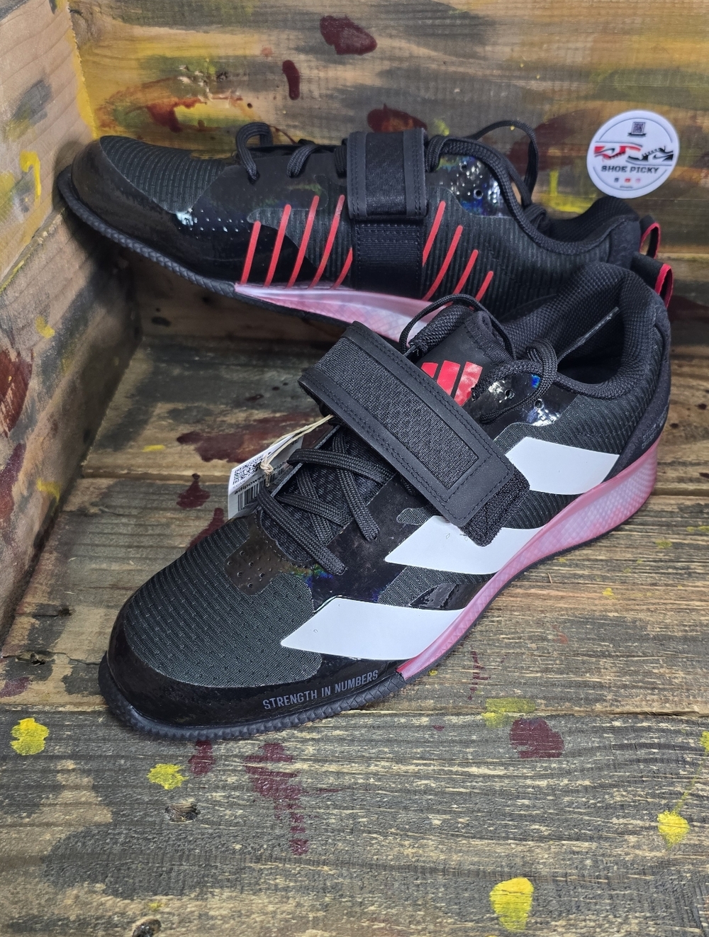 Adidas Adipower Weightlifting 3 'Black White Pure Ruby' IH8232 Men Size 10 New